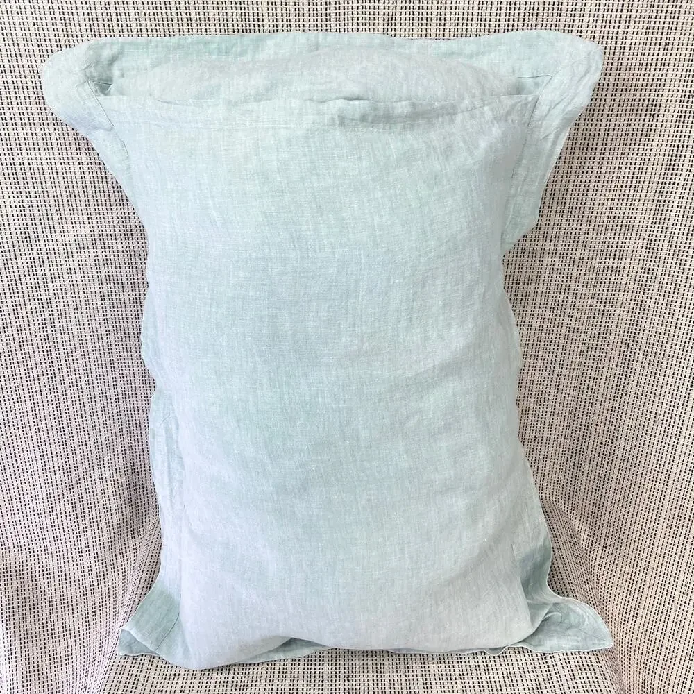 Restoration Hardware‎ Vintage Washed Belgian Linen Pillowcase Lt Green Standard